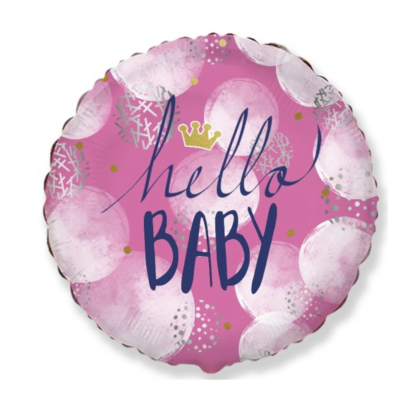 № 1084 кулька фольга Hello baby дівчинка
