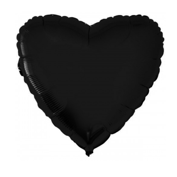 № 1010 Кулька серце сатин чорна