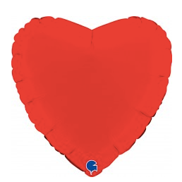 №1024 серце сатин червоне