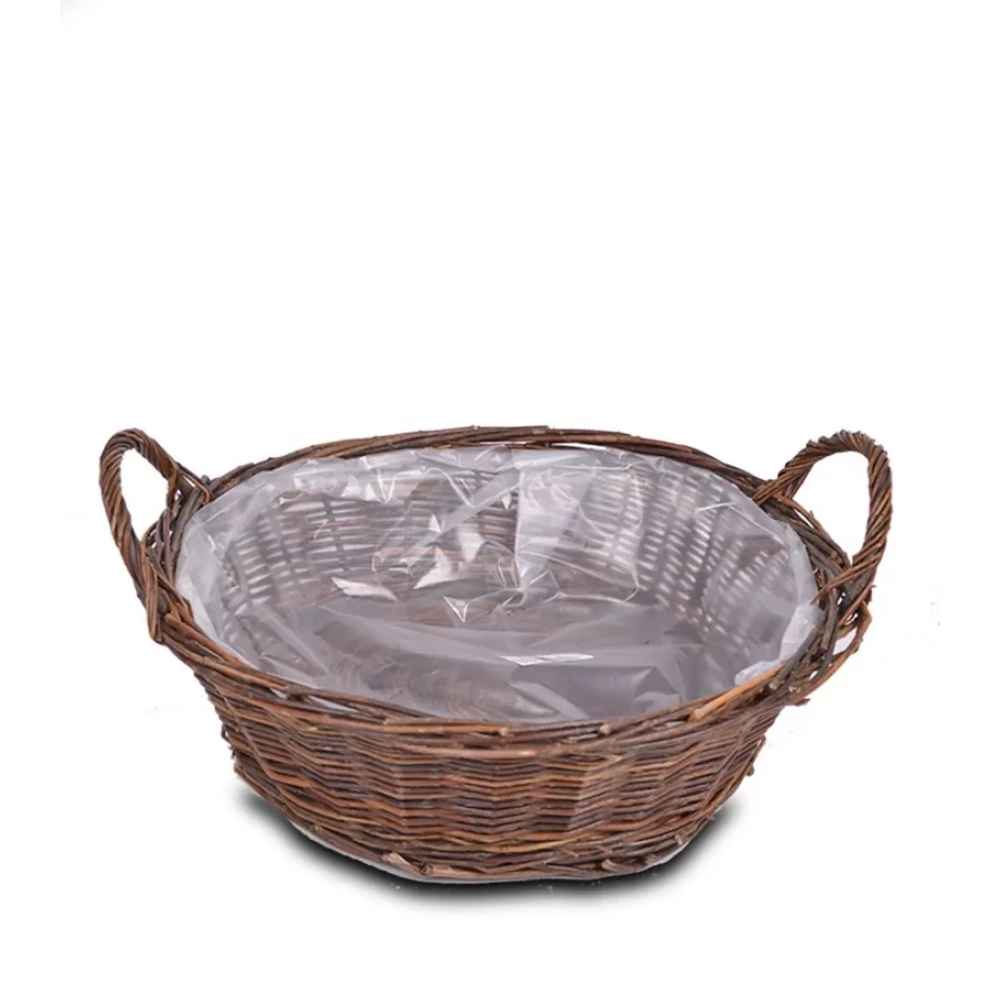 Плошка плетена з ручками темна Д45