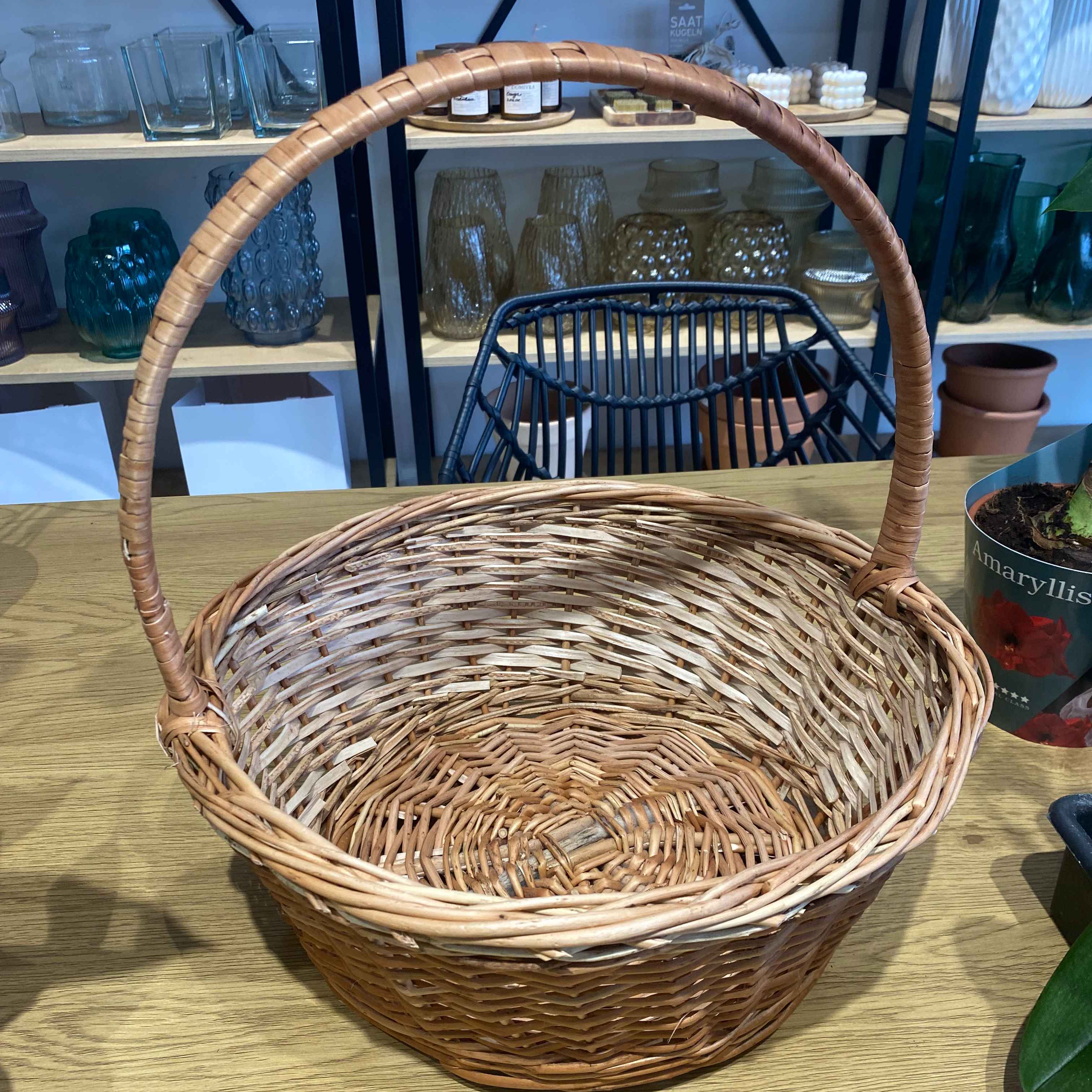 Корзина плетена кругла 35см