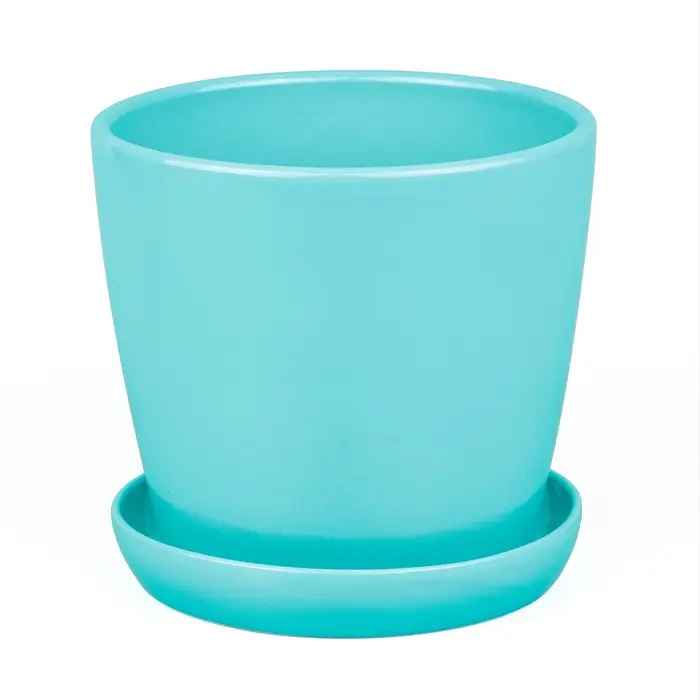 Горщик Сонет 10*10*0,5 преміум бірюза, кераміка