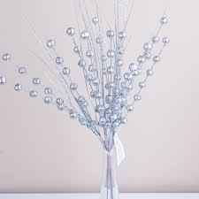 Декор НР Гілка блискуча з кульками та ворсинками