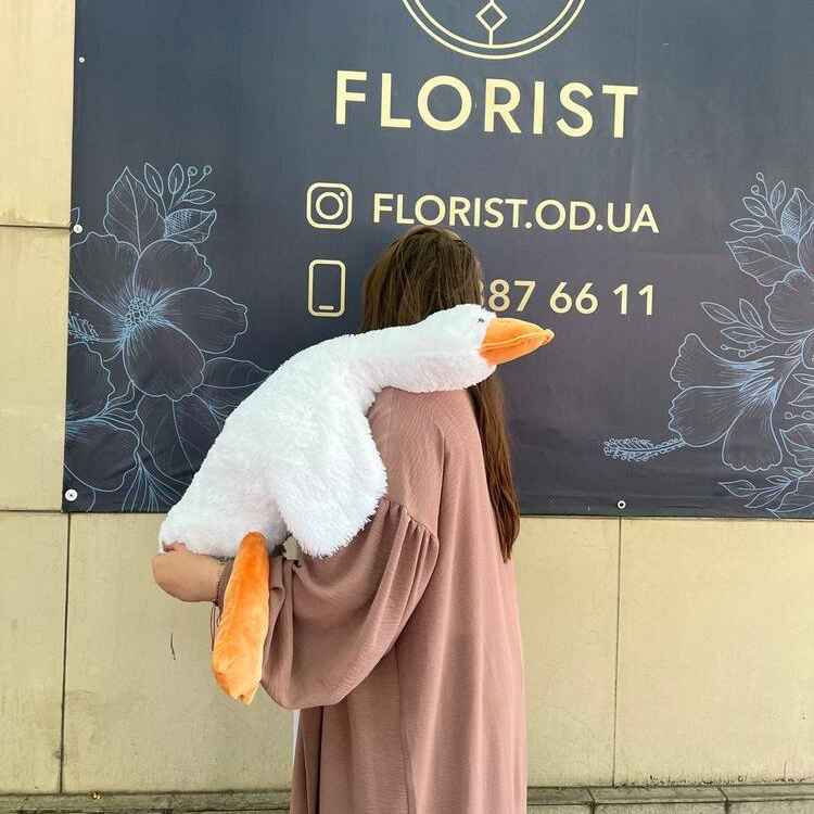 Гусь обнимусь белый 90см