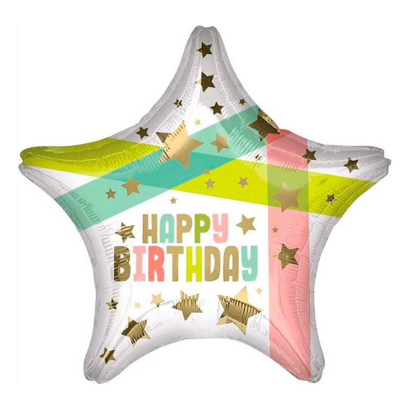 Шар Happy Birthday, звезда